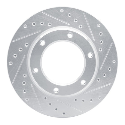 R1 Concepts R1 90-92 Toyota Land Cruiser Front Right Drilled & Slotted Silver Brake Rotor