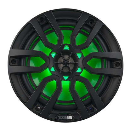 DS18 NXL Series Coaxial Marine Speakers w/ RGB Lights 8in 2-Way 125 Watts RMS 4 ohm Black