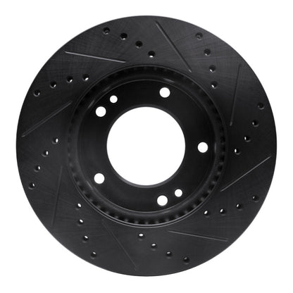 R1 Concepts R1 2007-2009 Kia Sorento Front Left Drilled & Slotted Black Brake Rotor