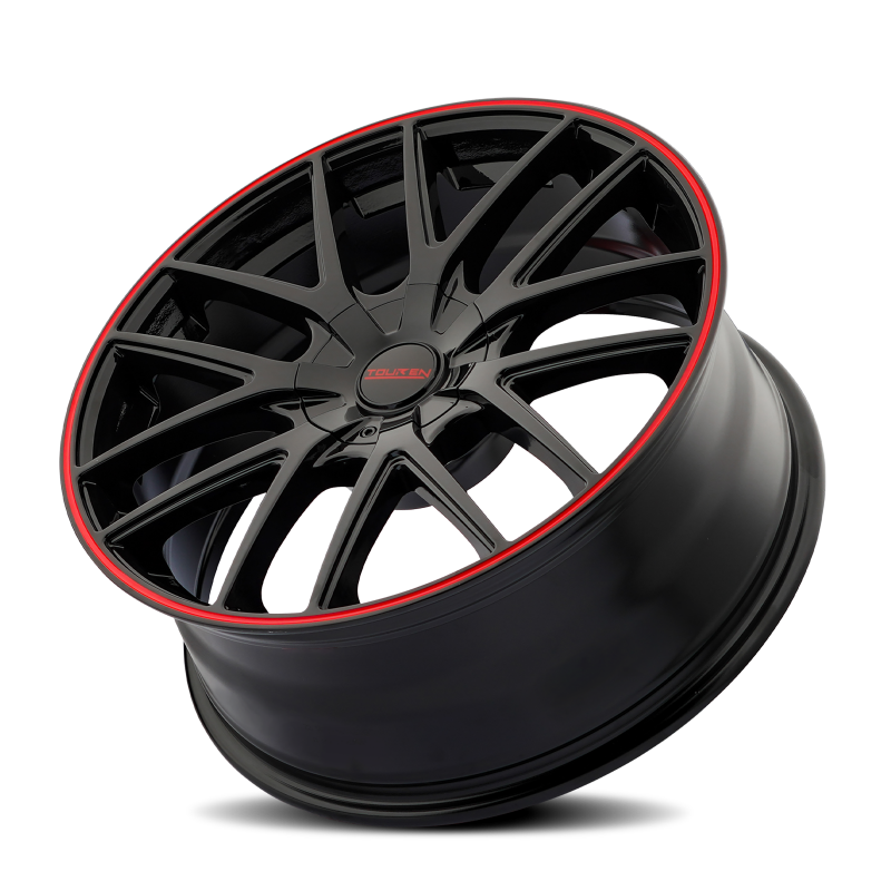 Touren 3260 TR60 20x8.5 / 5x108/114.3 BP / 40mm Offset / 72.62mm Hub Gloss Black w/ Red Ring Wheel