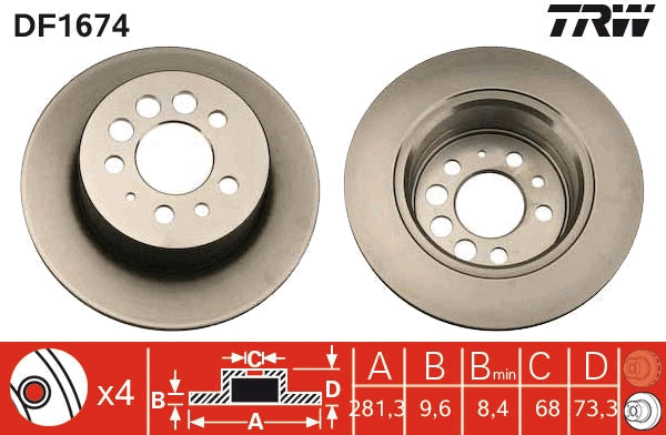 TRW MOTO DF1674 Brake Disc