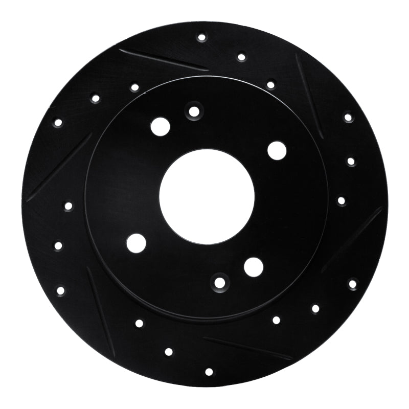 R1 Concepts R1 92-94 Acura Vigor Rear Right Drilled & Slotted Black Brake Rotor