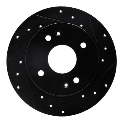 R1 Concepts R1 92-94 Acura Vigor Rear Right Drilled & Slotted Black Brake Rotor