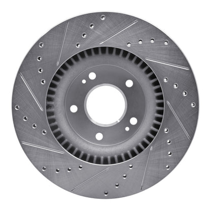 R1 Concepts R1 10-16 Hyundai Genesis Coupe Front Right Drilled & Slotted Silver Brake Rotor
