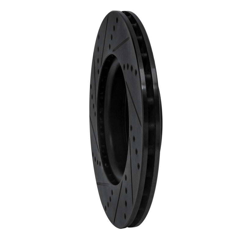 R1 Concepts R1 04-06 Nissan Sentra Front Right Drilled & Slotted Black Brake Rotor