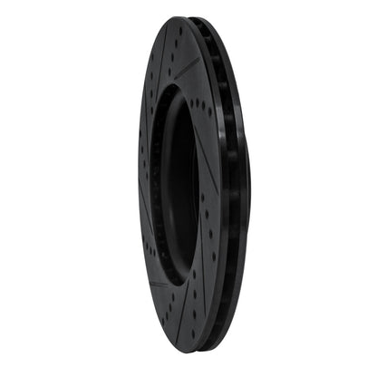 R1 Concepts R1 04-06 Nissan Sentra Front Right Drilled & Slotted Black Brake Rotor