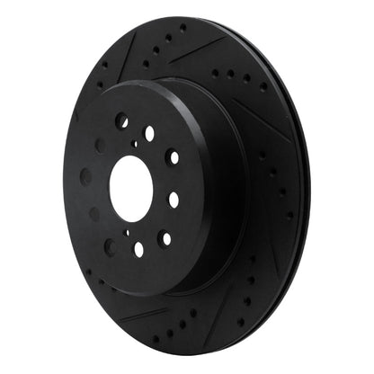 R1 Concepts R1 93-98 Toyota Supra Rear Left Drilled & Slotted Black Brake Rotor