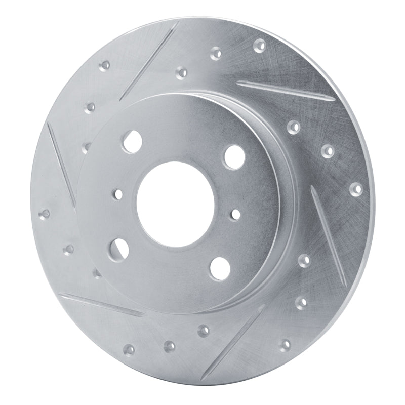 R1 Concepts R1 83-90 Toyota Tercel Front Left Drilled & Slotted Silver Brake Rotor