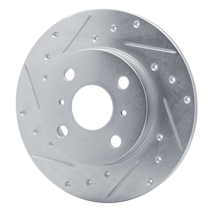 R1 Concepts R1 83-90 Toyota Tercel Front Left Drilled & Slotted Silver Brake Rotor