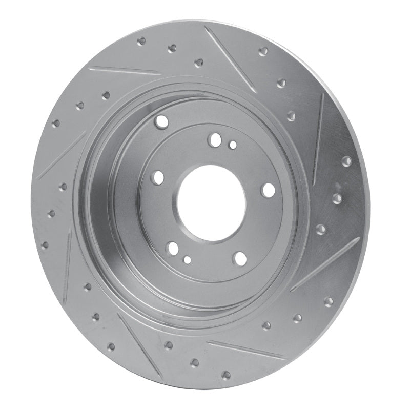 R1 Concepts R1 10-16 Hyundai Genesis Coupe Rear Left Drilled & Slotted Silver Brake Rotor