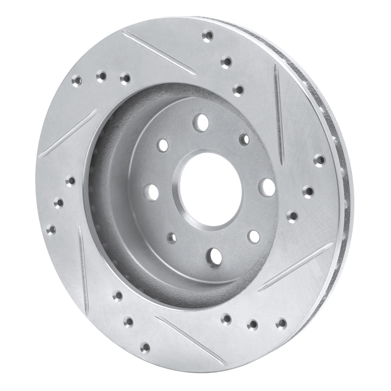 R1 Concepts R1 03-05 Kia Rio Front Left Drilled & Slotted Silver Brake Rotor