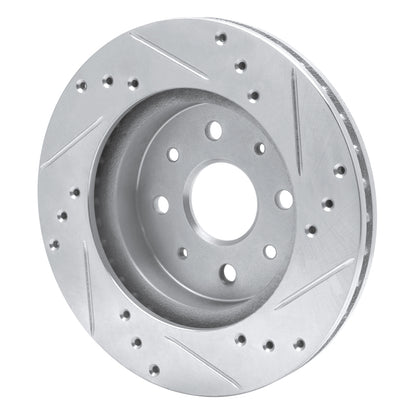 R1 Concepts R1 03-05 Kia Rio Front Left Drilled & Slotted Silver Brake Rotor