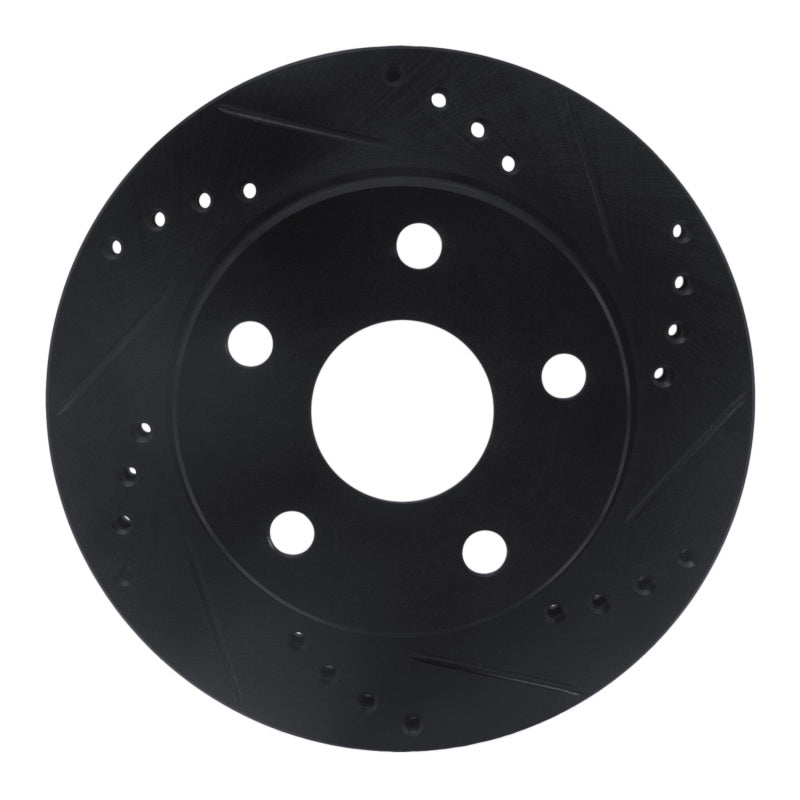 R1 Concepts R1 91-94 Toyota Previa Front Right Drilled & Slotted Black Brake Rotor