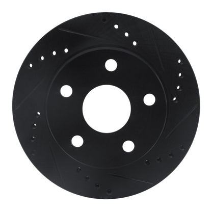 R1 Concepts R1 91-94 Toyota Previa Front Right Drilled & Slotted Black Brake Rotor
