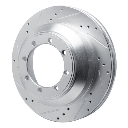 R1 Concepts R1 08-19 Ford E-350 Super Duty Rear Left Drilled & Slotted Silver Brake Rotor