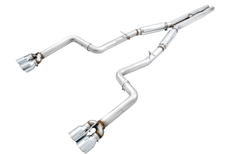 AWE Tuning 2017+ Dodge Challenger 5.7L Track Edition Exhaust - Chrome Silver Quad Tips