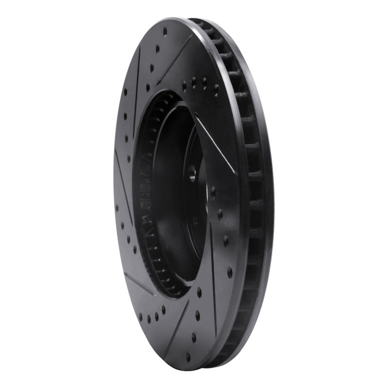 R1 Concepts R1 93-95 Volvo 850 Front Right Drilled & Slotted Black Brake Rotor