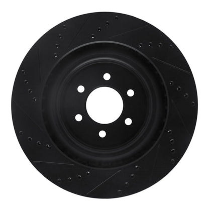 R1 Concepts R1 03-17 Dodge Viper Rear Right Drilled & Slotted Black Brake Rotor