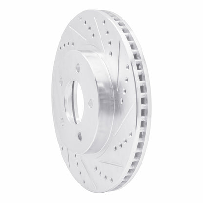 R1 Concepts R1 02-07 Chevrolet Equinox Front Right Drilled & Slotted Silver Brake Rotor