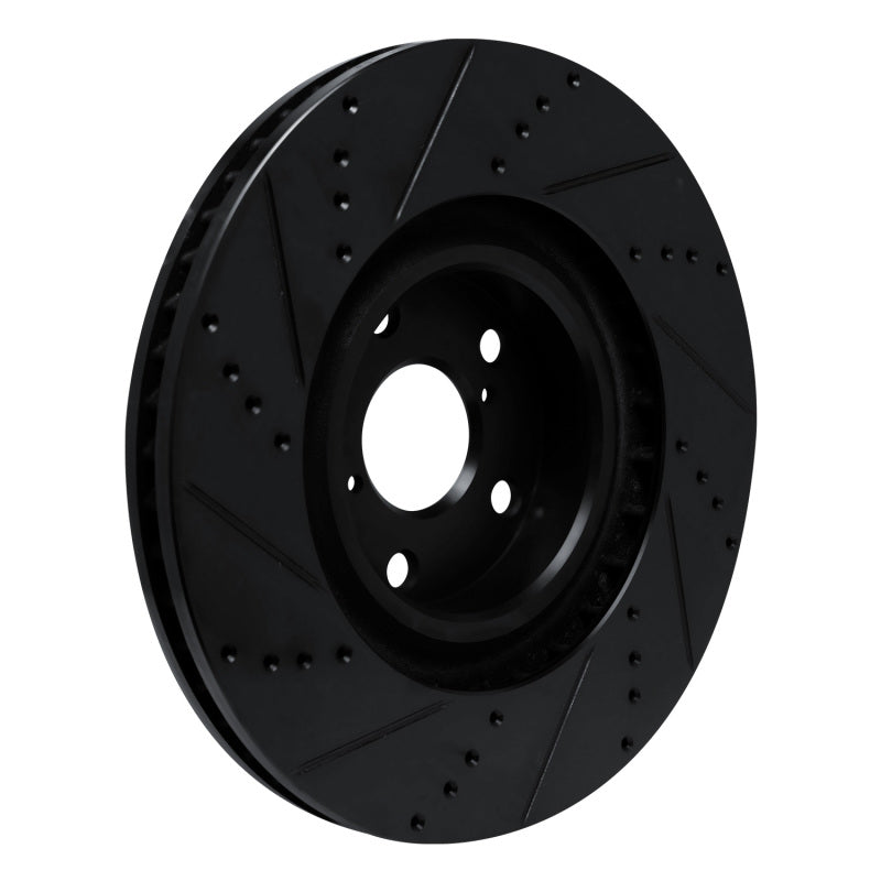 R1 Concepts R1 09-11 Lexus IS350 Left Front Drilled & Slotted Black Brake Rotor
