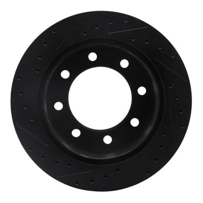R1 Concepts R1 99-20 Chevrolet Express 2500 Rear Right Drilled & Slotted Black Brake Rotor