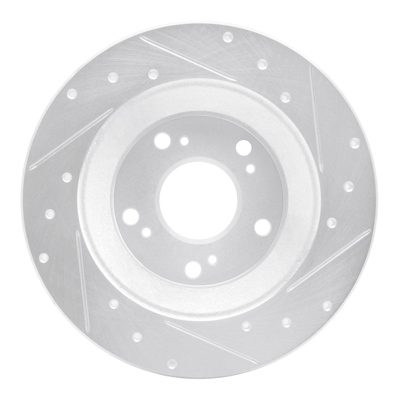 R1 Concepts R1 00-09 Honda S2000 Rear Left Drilled & Slotted Silver Brake Rotor