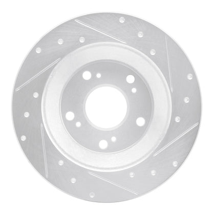 R1 Concepts R1 00-09 Honda S2000 Rear Left Drilled & Slotted Silver Brake Rotor