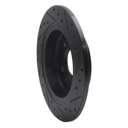 R1 Concepts R1 11-16 Buick Regal Rear Left Drilled & Slotted Black Brake Rotor