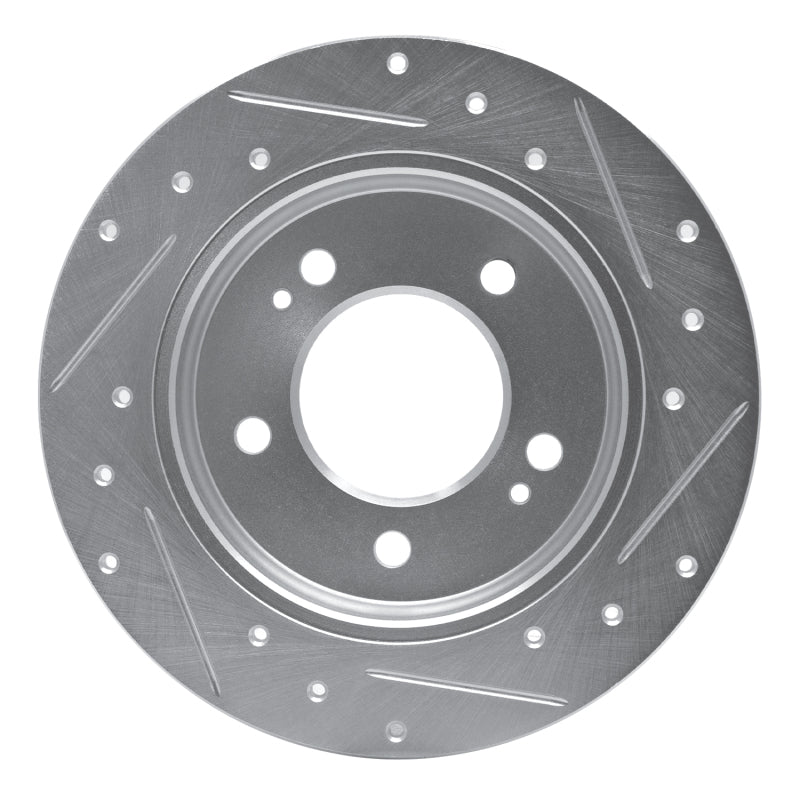 R1 Concepts R1 17-25 Hyundai Elantra GT Rear Left Drilled & Slotted Silver Brake Rotor