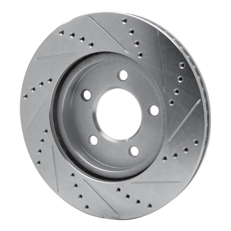 R1 Concepts R1 04-08 Chrysler Pacifica Front Left Drilled & Slotted Silver Brake Rotor
