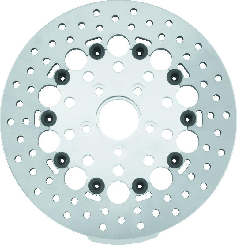 TwinPower Twin Power 84-17 Big Twin Exc 08-17 FLH FLT Rear 11.5 Floating Rotor Silver Holes