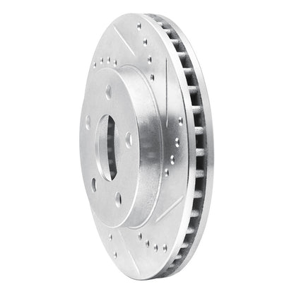 R1 Concepts R1 86-92 Ford Taurus SHO Front Right Drilled & Slotted Silver Brake Rotor
