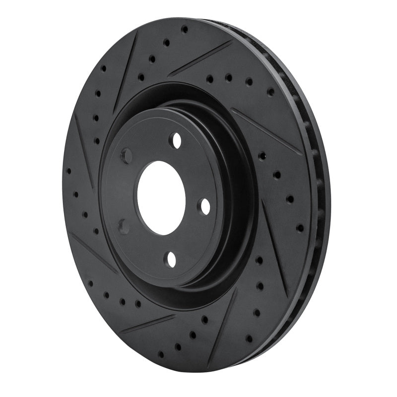 R1 Concepts R1 07-10 Chevrolet Cobalt Front Left Drilled & Slotted Black Brake Rotor