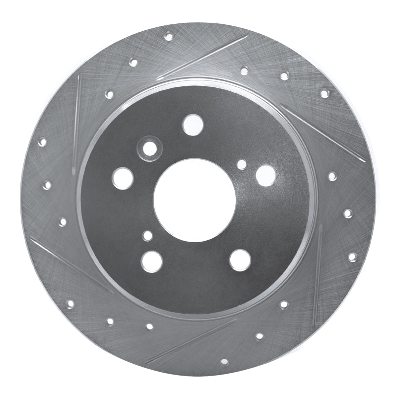 R1 Concepts R1 99-03 Lexus RX300 Rear Left Drilled & Slotted Silver Brake Rotor