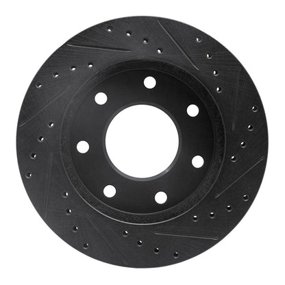 R1 Concepts R1 97-04 Ford F-250 4WD (Excl Super Duty) Front Left Drilled & Slotted Black Brake Rotor