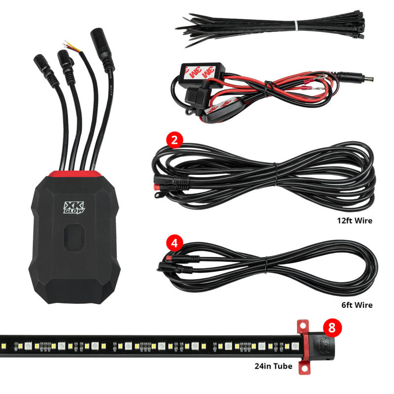 XKGLOW XK Glow RGBW Addressable LED Underglow Kits Standard XKalpha App Controlled