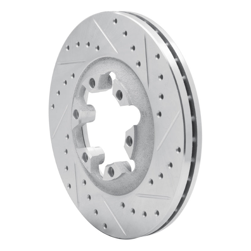 R1 Concepts R1 04-08 Chevrolet Colorado Front Right Drilled & Slotted Silver Brake Rotor