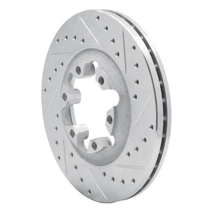 R1 Concepts R1 04-08 Chevrolet Colorado Front Right Drilled & Slotted Silver Brake Rotor