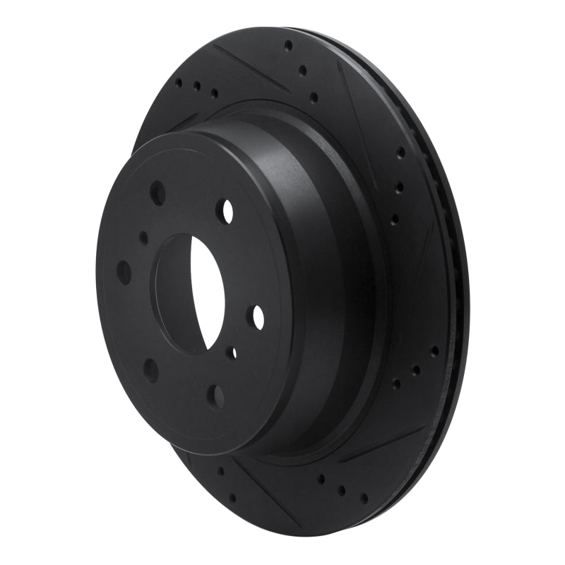 R1 Concepts R1 97-02 Ford F-250 2WD (Excl Super Duty) Front Right Drilled & Slotted Black Brake Rotor