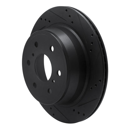 R1 Concepts R1 97-02 Ford F-250 2WD (Excl Super Duty) Front Right Drilled & Slotted Black Brake Rotor