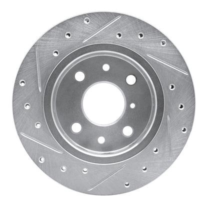 R1 Concepts R1 94-00 Kia SPECTRA Front Right Drilled & Slotted Silver Brake Rotor