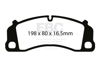 EBC 13-15 Porsche 911 (991) (Cast Iron Rotor only) 3.8 GT3 Yellowstuff Front Brake Pads
