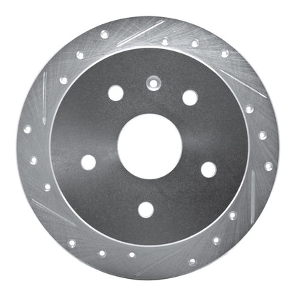 R1 Concepts R1 99-02 Daewoo Leganza Rear Left Drilled & Slotted Silver Brake Rotor