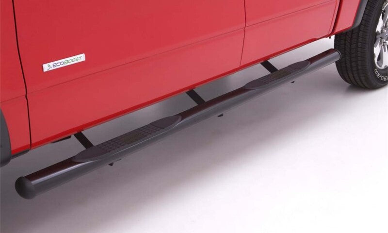 Lund 09-17 Dodge Ram 1500 Quad Cab 4in. Oval Straight Steel Nerf Bars - Black