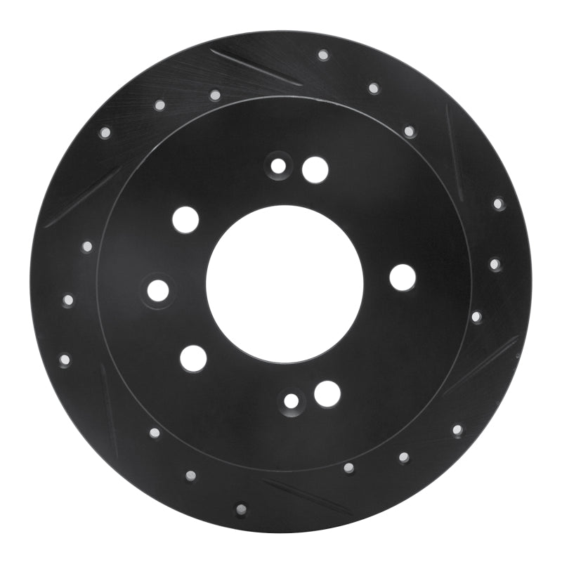 R1 Concepts R1 07-10 Hyundai Elantra Rear Right Drilled & Slotted Black Brake Rotor