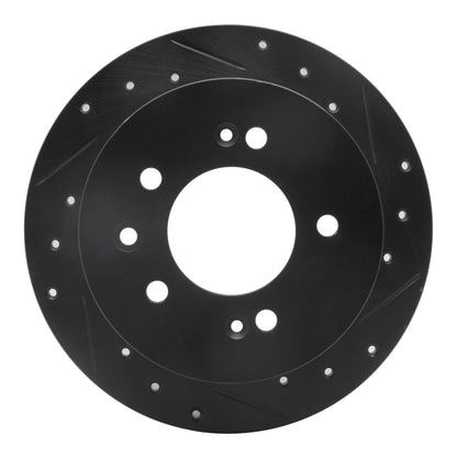 R1 Concepts R1 07-10 Hyundai Elantra Rear Right Drilled & Slotted Black Brake Rotor