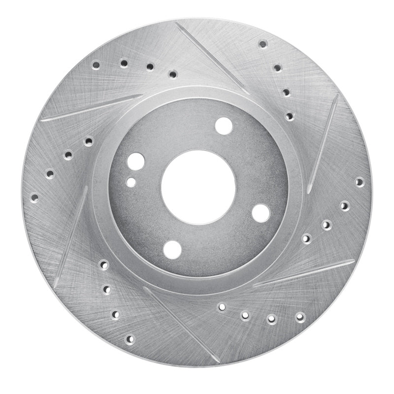 R1 Concepts R1 01-05 Mazda Miata Front Right Drilled & Slotted Silver Brake Rotor