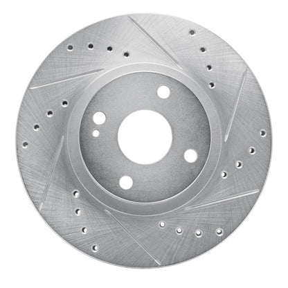 R1 Concepts R1 01-05 Mazda Miata Front Right Drilled & Slotted Silver Brake Rotor