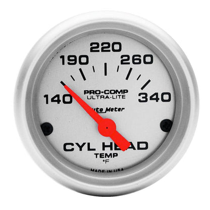 AutoMeter Gauge Cylinder Head Temp 2-1/16in. 140-340 Deg. F Electric Ultra-Lite