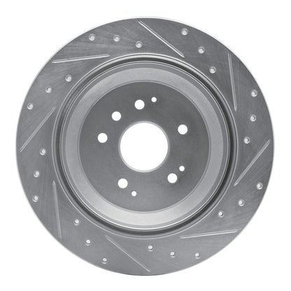 R1 Concepts R1 14-16 Acura MDX Rear Left Drilled & Slotted Silver Brake Rotor